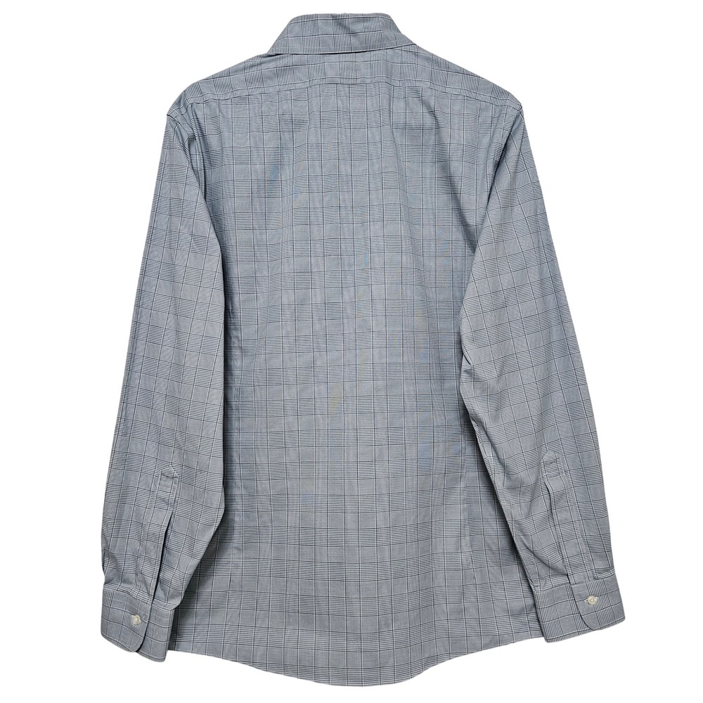 Brooks Brothers Milano Fit Plaid Dress Shirt Blue Gray Quiet Luxury Ivy 16 34 - Picture 3 of 12